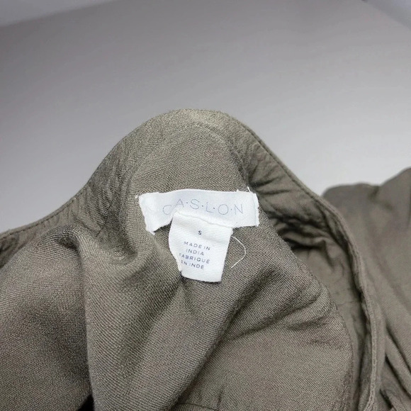 Caslon Sleeveless Green Army Waist Drawstring Jumpsuit - Picture 7 of 11